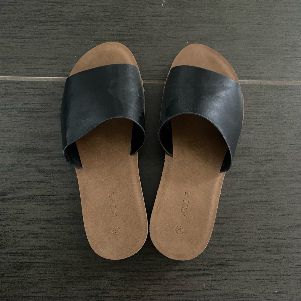 3/$25 Ardene Faux Leather Slides Sandals - Picture 2 of 4